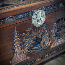 Load image into Gallery viewer, Carved Camphor Wood Chest Chinese Export
