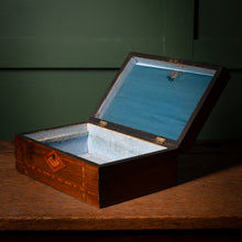 Load image into Gallery viewer, Victorian walnut and Tunbridge Ware inlaid jewellery box
