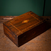 Load image into Gallery viewer, Victorian walnut and Tunbridge Ware inlaid jewellery box
