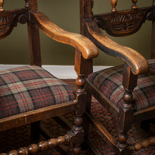 Load image into Gallery viewer, Pair of Arts &amp; Crafts Jacobean Revival Oak Chairs, c.1890–1915
