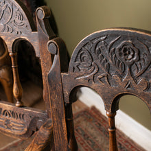 Load image into Gallery viewer, Pair of Arts &amp; Crafts Jacobean Revival Oak Chairs, c.1890–1915
