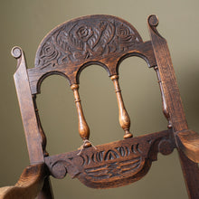 Load image into Gallery viewer, Pair of Arts &amp; Crafts Jacobean Revival Oak Chairs, c.1890–1915
