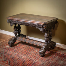 Load image into Gallery viewer, Scottish or Northern English Carved Oak Library / Hall Table, c.1870–1900
