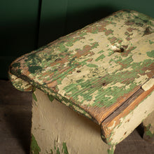 Load image into Gallery viewer, Heavily Worn Painted Wooden Stool
