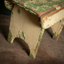 Load image into Gallery viewer, Heavily Worn Painted Wooden Stool
