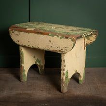 Load image into Gallery viewer, Heavily Worn Painted Wooden Stool
