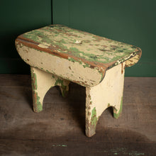Load image into Gallery viewer, Heavily Worn Painted Wooden Stool
