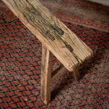 Load image into Gallery viewer, Antique Elm Rustic Pig Bench

