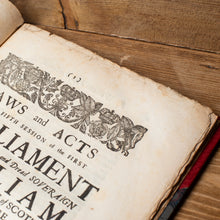 Load image into Gallery viewer, The Laws and Acts of Parliament of King William III | 1695 Scottish Parliament Folio
