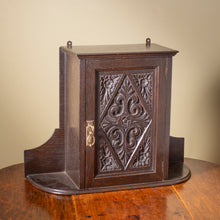 Load image into Gallery viewer, Carved Oak Wall Cabinet – Gothic Revival Style
