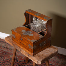 Load image into Gallery viewer, Victorian Oak Three Bottle Tantalus &amp; Games Box
