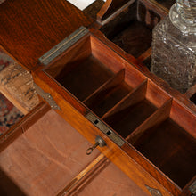 Load image into Gallery viewer, Victorian Oak Three Bottle Tantalus &amp; Games Box
