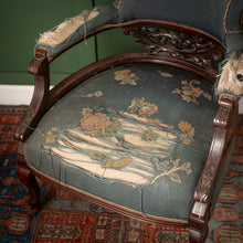 Load image into Gallery viewer, Victorian Tub Chair – Carved Mahogany Frame, Needs Reupholstering
