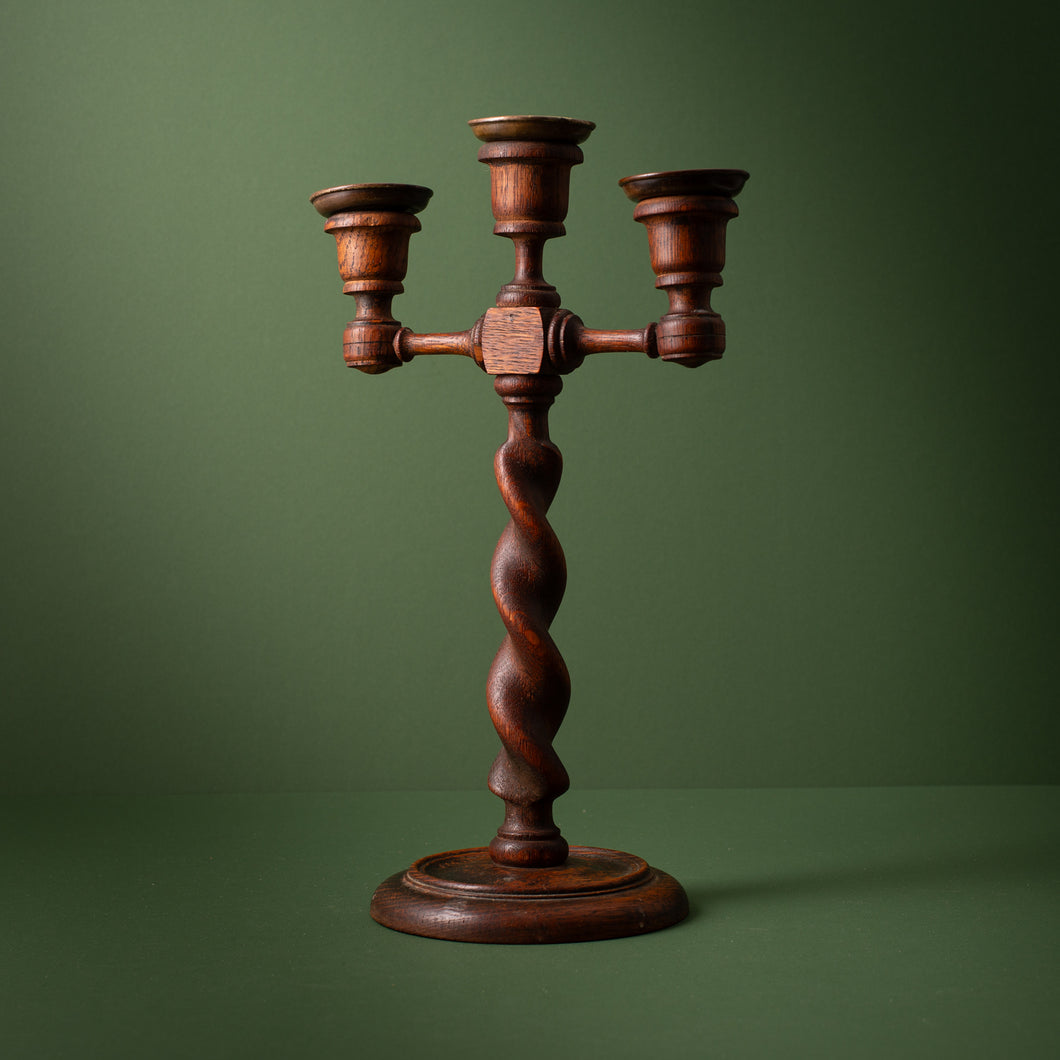 19th Century Oak Candelabra